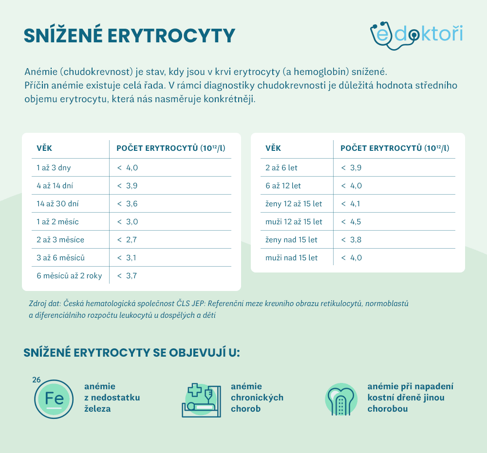 Snížené erytrocyty