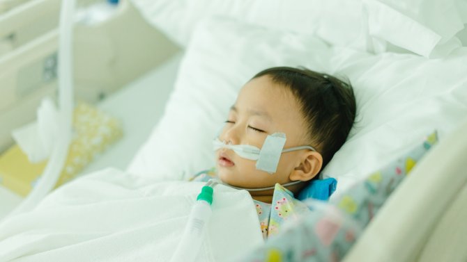 Asijské dítě s Kawasakiho syndromem