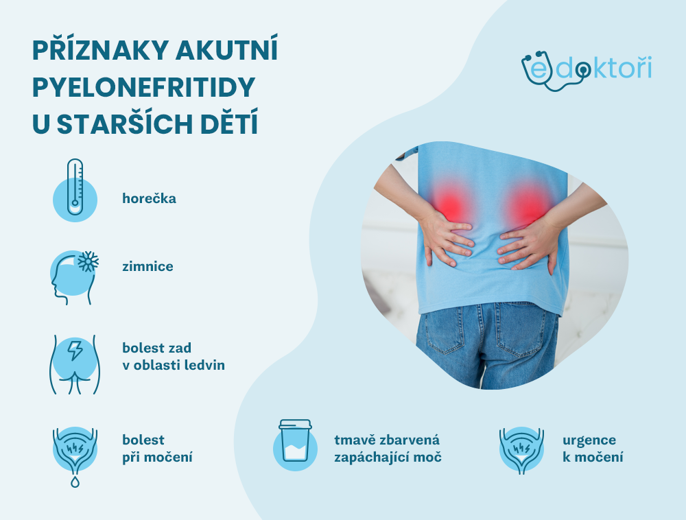 Příznaky pyelonefritidy u starších dětí